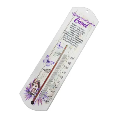 Binecuvantarea casei, lavanda, termometru lemn cu mesaj, model es18622_26